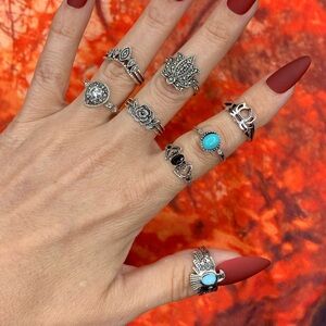 3/$10 NEW Boho Style Rings & MIDI Rings Design Mix / silver tone Bundle NWOT